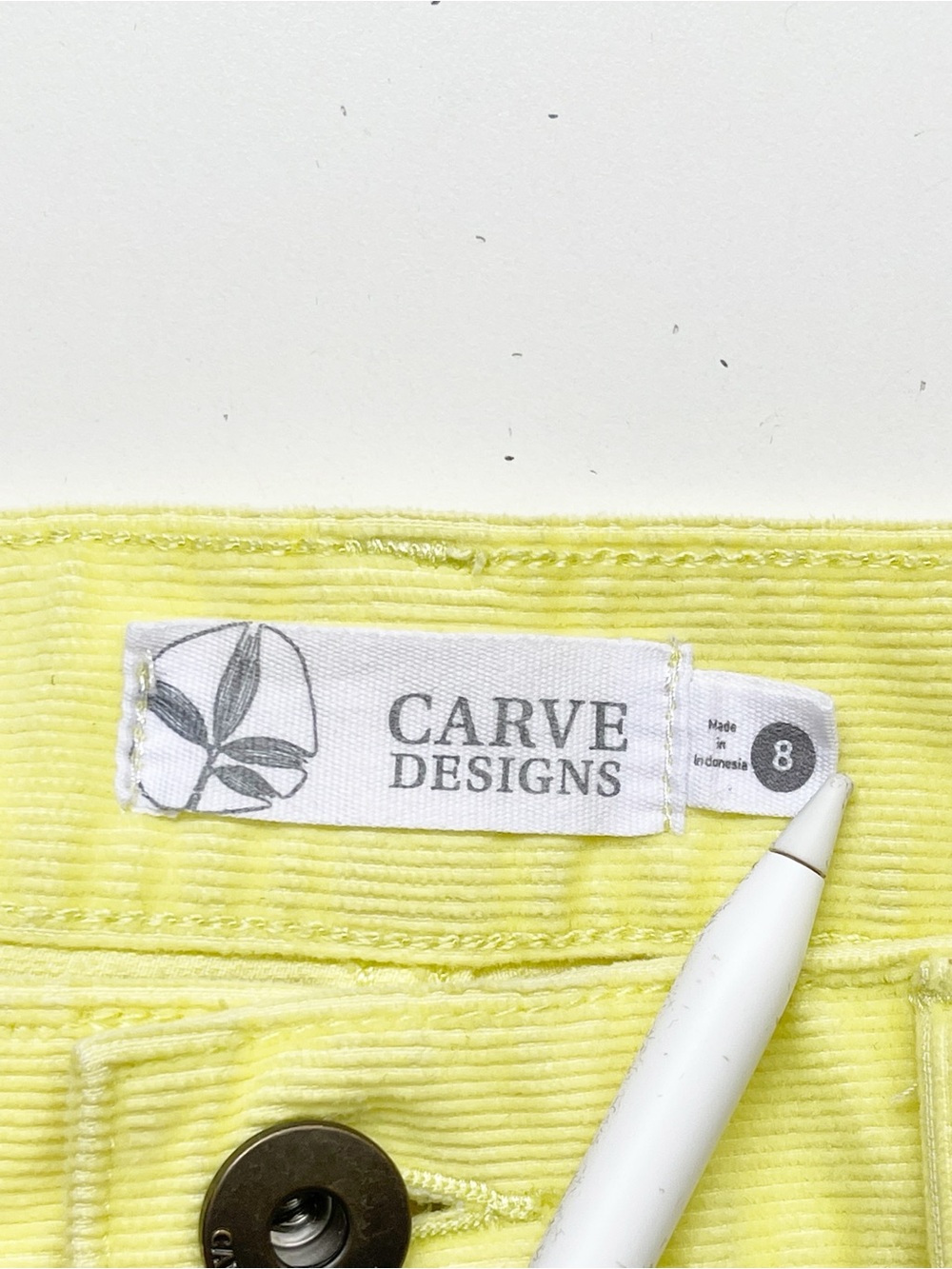 Carve Designs Oahu 6” Corduroy shorts in summer citrus yellow. 8 - Picture 7 of 8